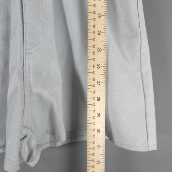 NWT ZARA Metallic Denim 100% Cotton DustyBlue Shimmer Short Romper 6929/201 Sz M - Picture 10 of 14